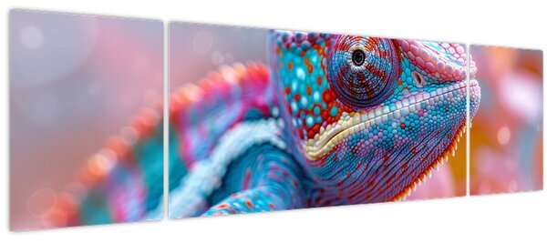 Obraz - Zbarvený chameleon (170x50 cm)
