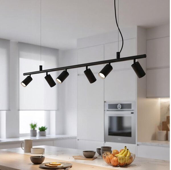 Ideal Lux - LED Lustr na lanku DYNAMITE 6xGU10/7W/230V černá