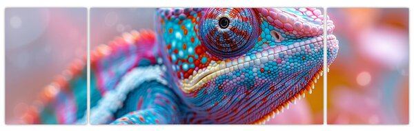 Obraz - Zbarvený chameleon (170x50 cm)