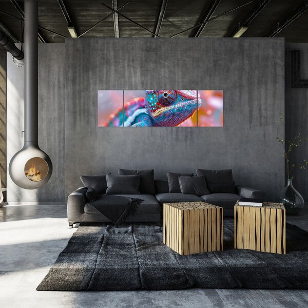 Obraz - Zbarvený chameleon (170x50 cm)