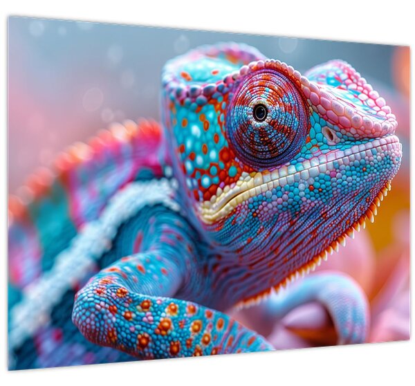 Obraz - Zbarvený chameleon (70x50 cm)