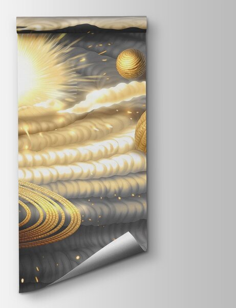 Fototapeta Planeta s prstenci a hvězdami na obloze, Vesmírné fototapety, Populární fototapety, w01967 - Tapeko.co.cz