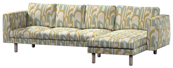 Potah na pohovku IKEA Norsborg 4-místná se šezlongem barva zelená látka pletený vzor, vzorované
