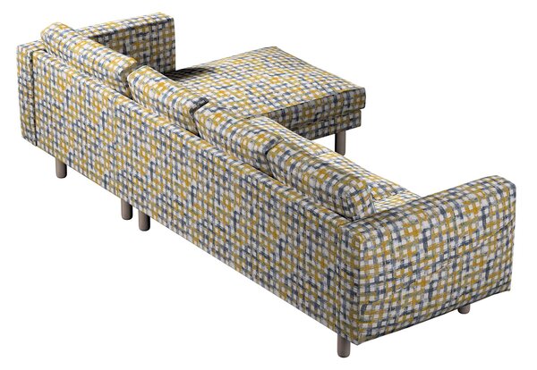 Potah na pohovku IKEA Norsborg 4-místná se šezlongem barva modrá látka pletený vzor, vzorované