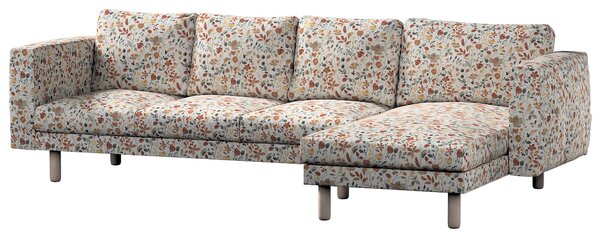 Potah na pohovku IKEA Norsborg 4-místná se šezlongem barva oranžová látka pletený vzor, vzorované