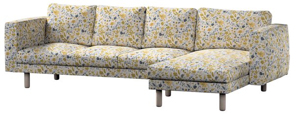 Potah na pohovku IKEA Norsborg 4-místná se šezlongem barva žlutá látka pletený vzor, vzorované