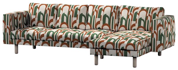 Potah na pohovku IKEA Norsborg 4-místná se šezlongem barva zelená látka pletený vzor, vzorované
