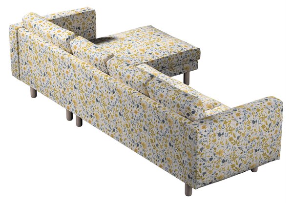 Potah na pohovku IKEA Norsborg 4-místná se šezlongem barva žlutá látka pletený vzor, vzorované