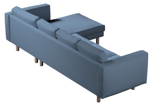 Potah na pohovku IKEA Norsborg 4-místná se šezlongem barva modrá látka pletený vzor