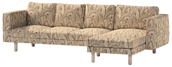 Potah na pohovku IKEA Norsborg 4-místná se šezlongem barva béžová látka pletený vzor, vzorované