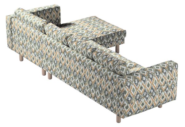 Potah na pohovku IKEA Norsborg 4-místná se šezlongem barva modrá látka pletený vzor, vzorované