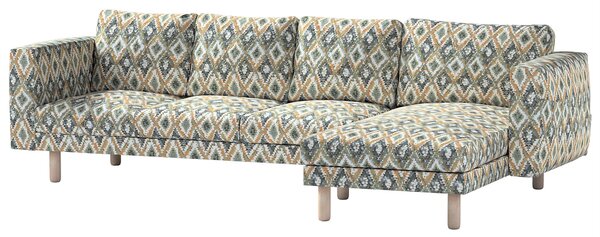 Potah na pohovku IKEA Norsborg 4-místná se šezlongem barva modrá látka pletený vzor, vzorované