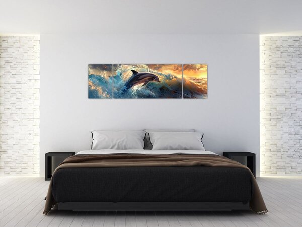 Obraz - Delfín, ilustrace (170x50 cm)