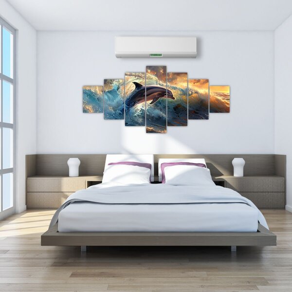Obraz - Delfín, ilustrace (210x100 cm)