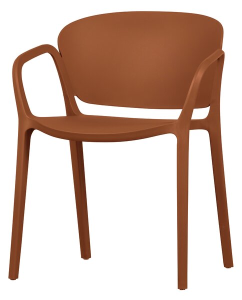 WOOOD Plastová zahradní židle BENT cihlová