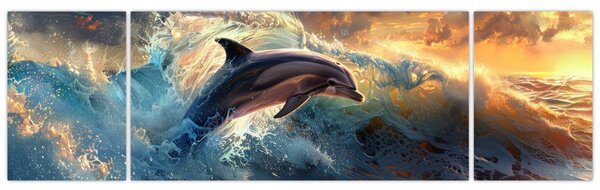 Obraz - Delfín, ilustrace (170x50 cm)