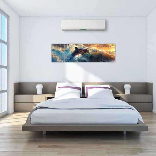 Obraz - Delfín, ilustrace (170x50 cm)