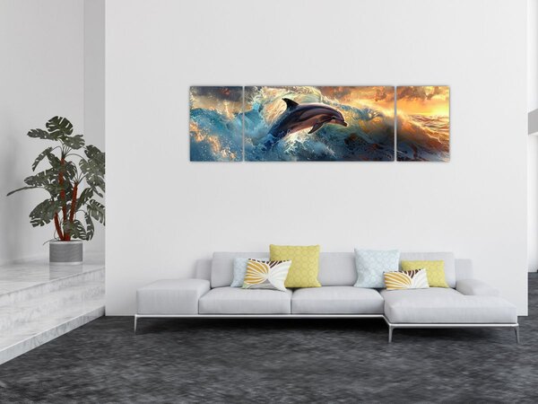 Obraz - Delfín, ilustrace (170x50 cm)