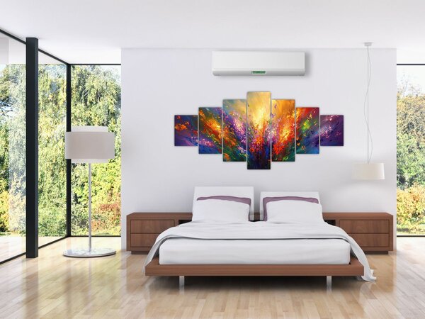 Obraz - Abstrakce květin (210x100 cm)