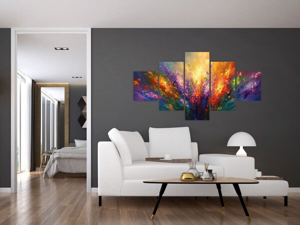 Obraz - Abstrakce květin (125x70 cm)