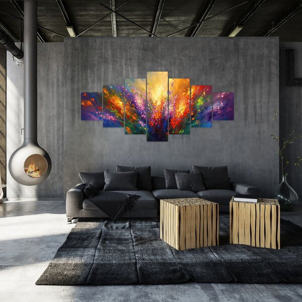 Obraz - Abstrakce květin (210x100 cm)