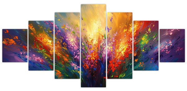 Obraz - Abstrakce květin (210x100 cm)