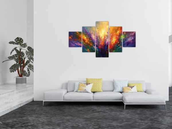 Obraz - Abstrakce květin (125x70 cm)