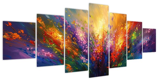 Obraz - Abstrakce květin (210x100 cm)