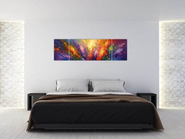 Obraz - Abstrakce květin (170x50 cm)