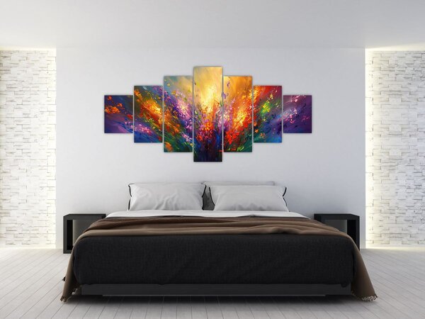 Obraz - Abstrakce květin (210x100 cm)