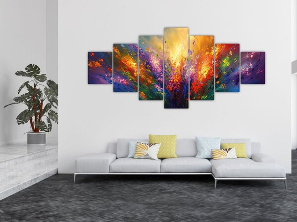 Obraz - Abstrakce květin (210x100 cm)