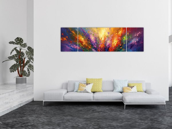 Obraz - Abstrakce květin (170x50 cm)