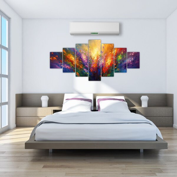 Obraz - Abstrakce květin (210x100 cm)
