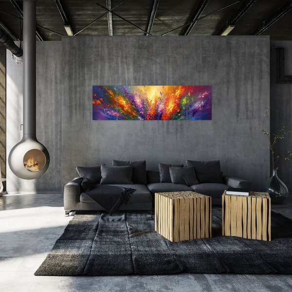 Obraz - Abstrakce květin (170x50 cm)