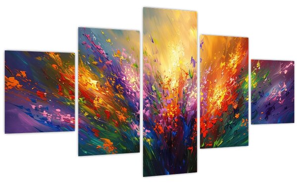 Obraz - Abstrakce květin (125x70 cm)