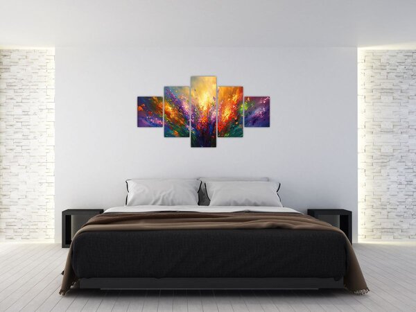 Obraz - Abstrakce květin (125x70 cm)
