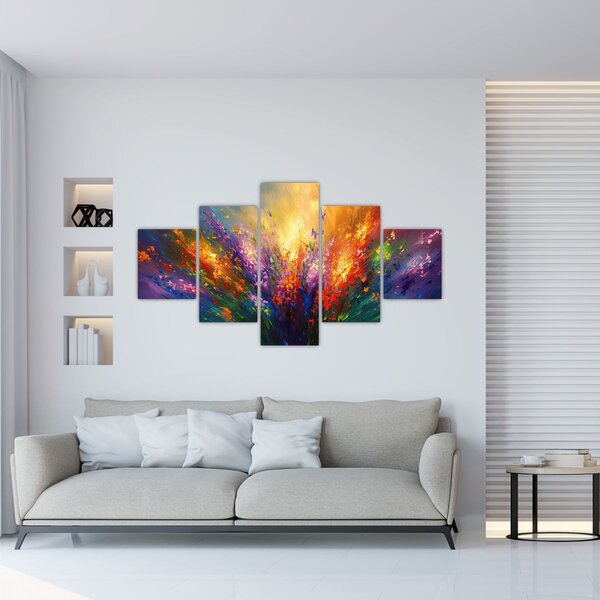 Obraz - Abstrakce květin (125x70 cm)