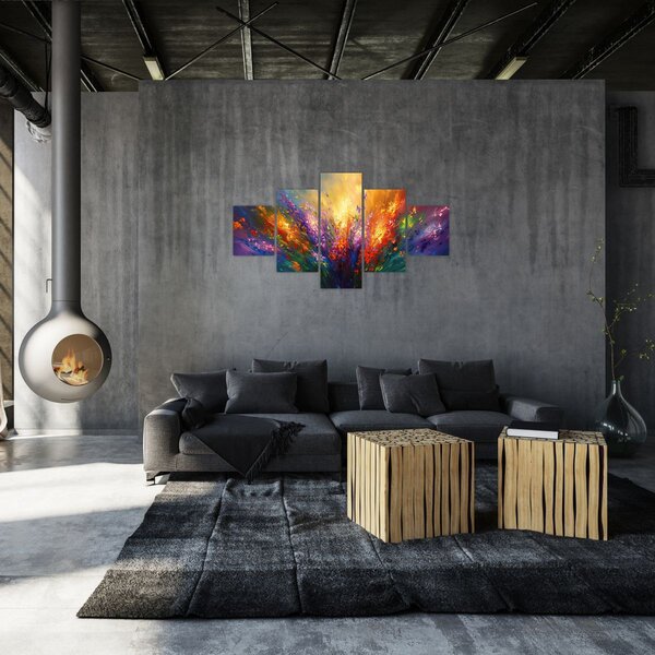 Obraz - Abstrakce květin (125x70 cm)