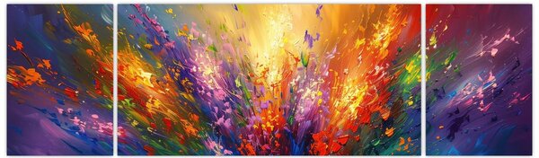 Obraz - Abstrakce květin (170x50 cm)