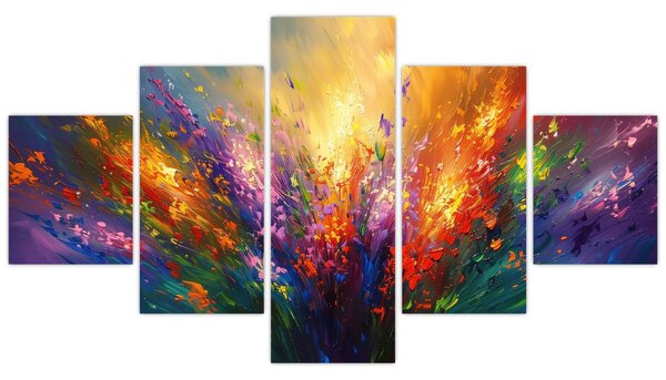 Obraz - Abstrakce květin (125x70 cm)