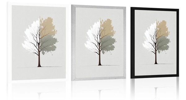 Plakát minimalistický vícebarevný strom
