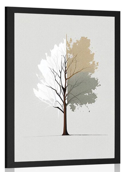 Plakát minimalistický vícebarevný strom