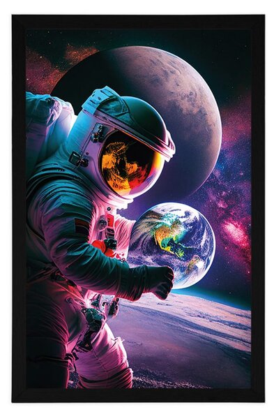 Plakát astronaut na vesmírné výpravě
