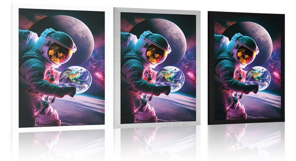Plakát astronaut na vesmírné výpravě