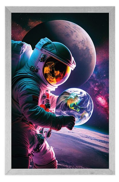 Plakát astronaut na vesmírné výpravě