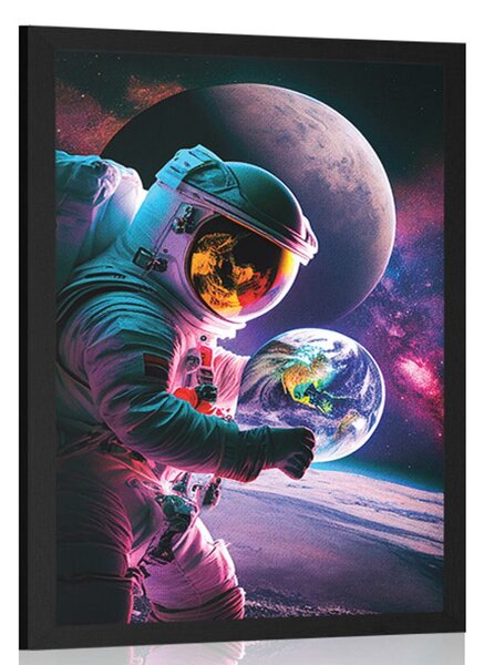 Plakát astronaut na vesmírné výpravě