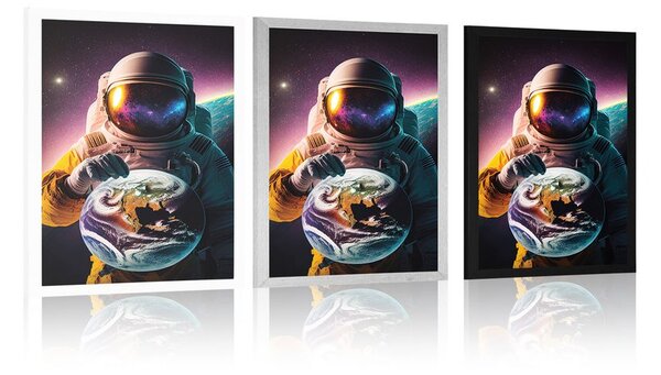 Plakát kosmonaut v neznámé atmosféře