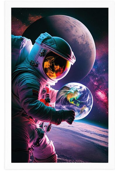 Plakát astronaut na vesmírné výpravě