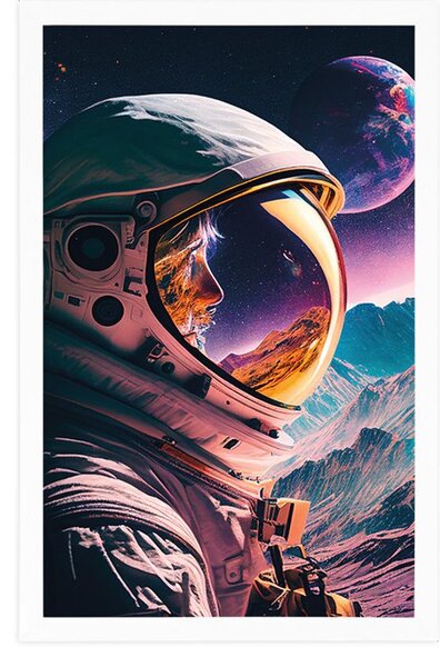 Plakát tajuplný profil kosmonauta