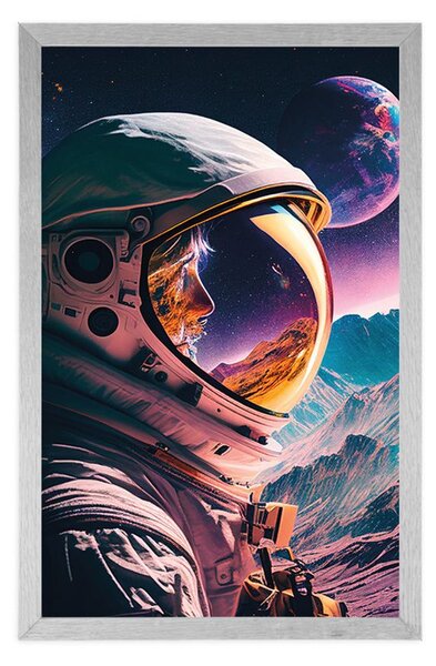 Plakát tajuplný profil kosmonauta